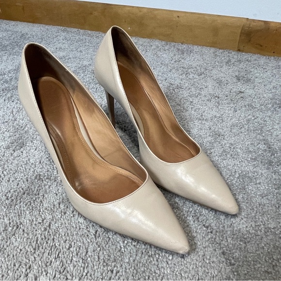Laurence Kazar Shoes - Kazar Women's Beige Leather Stiletto Pumps Size 38.5/US 7.5